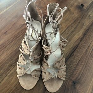 Suede Lace Up Sandals - Nine West